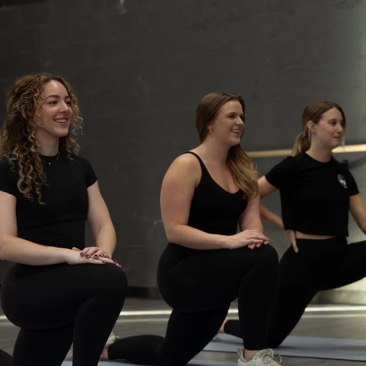 Classes-Yoga three woman taking a yoga class at carbon performance gym in franklin tn and nashville tn
