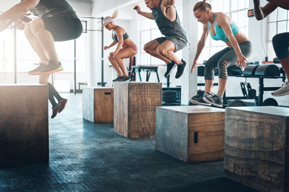 plyometrics class at a gym