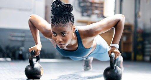 Woman motivated in the gym